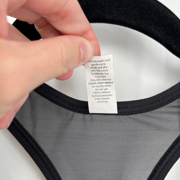 Athleta Womens Mesh Chi Tank Top Size XS Black Athletic Basic Workout Gym Wear - Picture 8 of 14